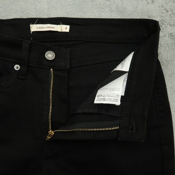 Levi's Jeans Women's Size 4M Black Mid-Rise Classic Straight Denim 29" Inseam - Picture 2 of 16
